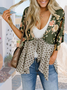 Damen Geometrisch Frühling/Herbst Aufdecken Sexy Print Leicht Strickjacke