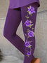 Damen Geblümt Lässig Alle Jahreszeiten Print Lang Leggings