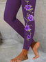 Damen Geblümt Lässig Alle Jahreszeiten Print Lang Leggings