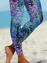 Damen Geblümt Lässig Alle Jahreszeiten Print Lang Leggings