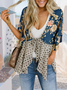 Damen Geometrisch Frühling/Herbst Aufdecken Sexy Print Leicht Strickjacke