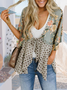 Damen Geometrisch Frühling/Herbst Aufdecken Sexy Print Leicht Strickjacke
