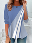 Damen Abstrakt Langarm T-Shirts T-Shirt Rundhals Print Lässig Frühling/Herbst Tunika Oberteile