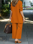 Damen Unifarben Nahtverarbeitung Matching Kostüm Pendeln Langarm Lässig Frühling/Herbst Mehrteiliges Set Matching Set