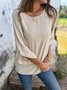 Damen Polka Dots Dreiviertelärmel T-Shirts T-Shirt Rundhals Jacquard Lässig Frühling/Herbst Oberteile