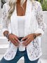 Damen Geblümt Frühling/Herbst Aufdecken Sexy Stickerei Leicht Strickjacke