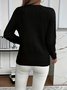 Damen Unifarben Frühling/Herbst Lässig Langarm Rundhals Baumwolle Pullover