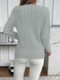 Damen Unifarben Frühling/Herbst Lässig Langarm Rundhals Baumwolle Pullover