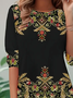 Damen Geblümt Langarm T-Shirts T-Shirt Rundhals Print Lässig Frühling/Herbst Tunika Oberteile