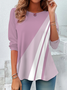 Damen Abstrakt Langarm T-Shirts T-Shirt Rundhals Print Lässig Frühling/Herbst Tunika Oberteile