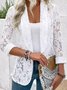 Damen Geblümt Frühling/Herbst Aufdecken Sexy Stickerei Leicht Strickjacke