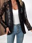 Damen Geblümt Frühling/Herbst Aufdecken Sexy Stickerei Leicht Strickjacke