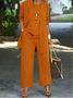 Damen Unifarben Nahtverarbeitung Matching Kostüm Pendeln Langarm Lässig Frühling/Herbst Mehrteiliges Set Matching Set
