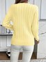 Damen Unifarben Frühling/Herbst Lässig Langarm Rundhals Baumwolle Pullover