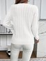 Damen Unifarben Frühling/Herbst Lässig Langarm Rundhals Baumwolle Pullover