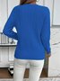 Damen Unifarben Frühling/Herbst Lässig Langarm Rundhals Baumwolle Pullover