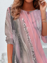 Damen Abstrakt Langarm T-Shirts T-Shirt Rundhals Print Lässig Frühling/Herbst Tunika Oberteile