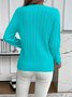 Damen Unifarben Frühling/Herbst Lässig Langarm Rundhals Baumwolle Pullover