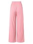 Damen Unifarben Lang Elastische Taille Hose Lässig Frühling/Herbst Hose