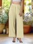 Damen Unifarben Lang Elastische Taille Hose Lässig Frühling/Herbst Hose