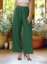 Damen Unifarben Lang Elastische Taille Hose Lässig Frühling/Herbst Hose