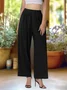 Damen Unifarben Lang Elastische Taille Hose Lässig Frühling/Herbst Hose