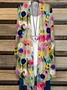 Damen Geblümt Frühling/Herbst Aufdecken Lässig Leicht Strickjacke
