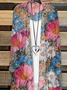 Damen Geblümt Frühling/Herbst Aufdecken Lässig Leicht Strickjacke