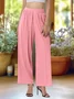 Damen Unifarben Lang Elastische Taille Hose Lässig Frühling/Herbst Hose
