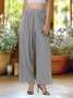 Damen Unifarben Lang Elastische Taille Hose Lässig Frühling/Herbst Hose