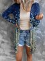 Damen Geometrisch Frühling/Herbst Aufdecken Sexy Print Leicht Strickjacke