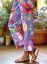 Damen Geblümt Lang Hose Lässig Frühling/Herbst Hose