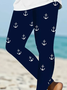 Damen Anker Lässig Alle Jahreszeiten Print Lang Leggings
