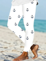 Damen Anker Lässig Alle Jahreszeiten Print Lang Leggings