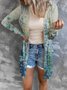 Damen Geometrisch Frühling/Herbst Aufdecken Sexy Print Leicht Strickjacke