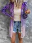 Damen Geometrisch Frühling/Herbst Aufdecken Sexy Print Leicht Strickjacke
