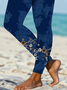 Damen Geblümt Lässig Alle Jahreszeiten Print Lang Leggings