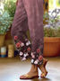 Damen Geblümt Lang Hose Lässig Frühling/Herbst Hose