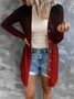 Damen Geometrisch Frühling/Herbst Aufdecken Sexy Print Leicht Strickjacke