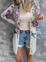 Damen Geometrisch Frühling/Herbst Aufdecken Sexy Print Leicht Strickjacke