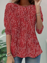 Damen abstrakte Streifen Langarm T-Shirts T-Shirt Rundhals Print Lässig Frühling/Herbst Tunika Oberteile