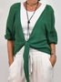 Damen Unifarben Frühling/Herbst Aufdecken Lässig Schnürung Leicht Strickjacke