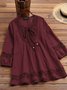 Damen Geblümt Langarm T-Shirts T-Shirt Rundhals Jacquard Lässig Frühling/Herbst Oberteile