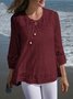 Damen Geblümt Langarm T-Shirts T-Shirt Rundhals Jacquard Lässig Frühling/Herbst Oberteile