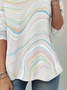 Damen Abstrakt Langarm T-Shirts T-Shirt Rundhals Print Lässig Frühling/Herbst Tunika Oberteile