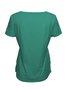 Damen Unifarben Kurzarm T-Shirts T-Shirt Rundhals Lässig Sommer Oberteile
