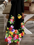 Damen Abstrakt Langarm Frühling/Herbst Print Kleid V-Ausschnitt Täglich Lässig Maxikleid H-Linie Kleid