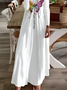 Damen Schmetterling Langarm Frühling/Herbst Print Kleid V-Ausschnitt Täglich Lässig Maxikleid H-Linie Kleid