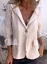 Damen Unifarben Frühling/Herbst Oberbekleidung Retro Schnalle Langarm Stehkragen Regelmäßig Blazer