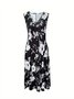 Damen Geblümt Print Zweiteiliges Set Täglich Kurzarm Lässig Sommer Mantel mit Rock Matching Set
